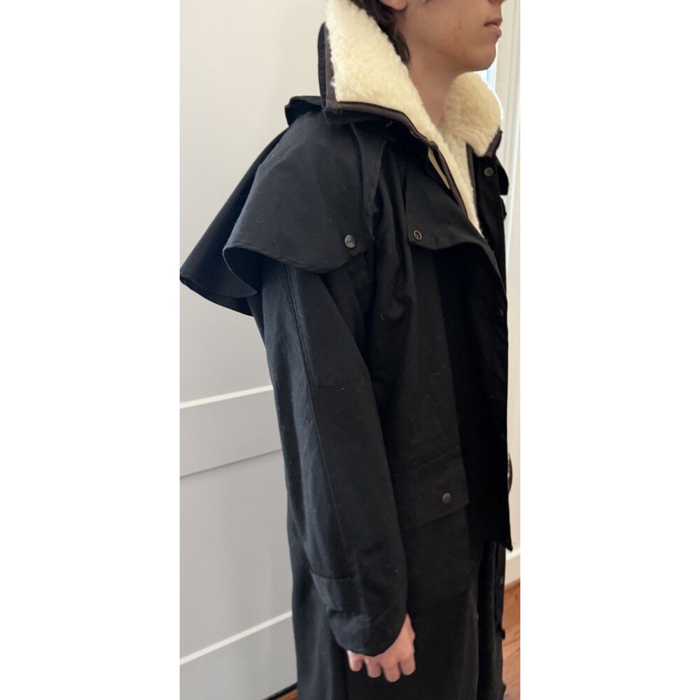 Driza-Bone Australia Outback Trail Fox Fire Coat Black Sherpa Lined Vest Mens M - Picture 2 of 16